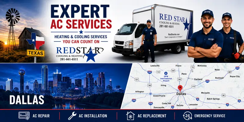 Red Star Air Conditioning and Heating Services Hero Image Dallas TX